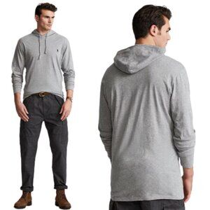 Polo Ralph Lauren Jersey Hooded T-Shirt Men's XL Dark Vintage Heather Preppy